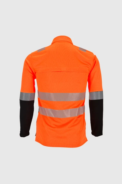 roughtek-polo-nova200-caballero-naranjamarino-3 detalle 1