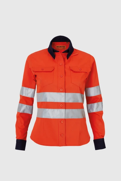 roughtek-camisa-ultron100-dama-naranja-1 detalle 1