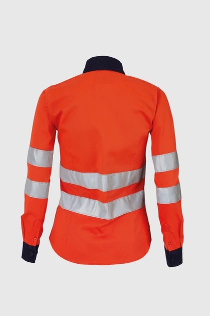 roughtek-camisa-ultron100-dama-naranja-3 detalle 3